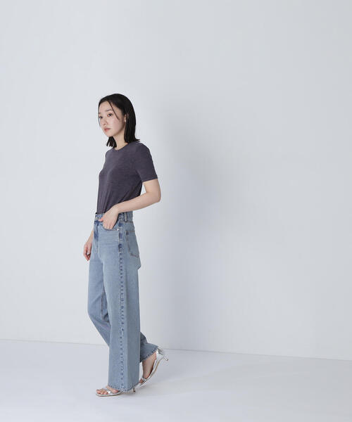 NATURAL BEAUTY BASIC(ナチュラルビューティーベーシック)の「◇【Oggi掲載】シアーストレッチTシャツ(Tシャツ/カットソー・レディース・ベージュ/チャコールグレー/オフホワイト・FREE)」の7枚目の写真