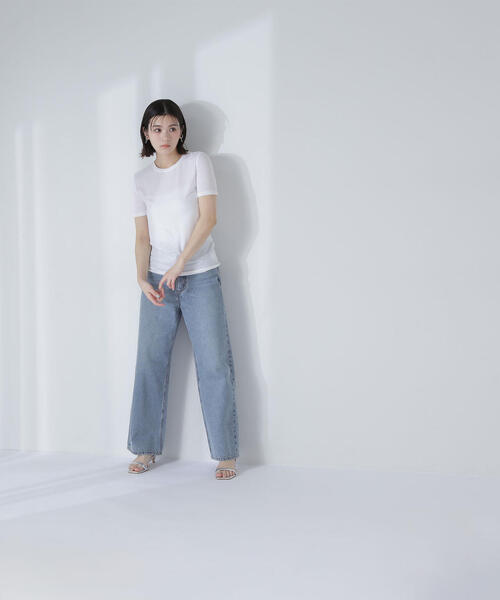 NATURAL BEAUTY BASIC(ナチュラルビューティーベーシック)の「◇【Oggi掲載】シアーストレッチTシャツ(Tシャツ/カットソー・レディース・ベージュ/チャコールグレー/オフホワイト・FREE)」の18枚目の写真
