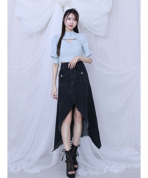 EATME（イートミー）の「FRONTスリットロングデニムスカート（デニムスカート・レディース・ブラック/ライトブルー・SMALL/MEDIUM）」の10枚目の写真