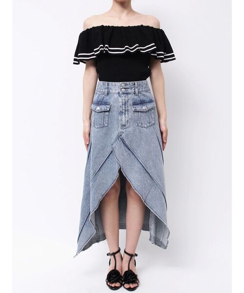EATME（イートミー）の「FRONTスリットロングデニムスカート（デニムスカート・レディース・ブラック/ライトブルー・SMALL/MEDIUM）」の22枚目の写真