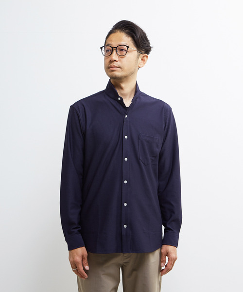 MEN'S MELROSE(メンズメルローズ)の「トリコットサッカーワンピースカラーシャツ(シャツ/ブラウス・メンズ・ネイビー/ホワイト/ブラック・4/2/3)」の22枚目の写真