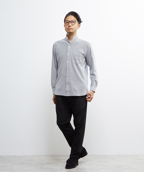 MEN'S MELROSE(メンズメルローズ)の「トリコットサッカーワンピースカラーシャツ(シャツ/ブラウス・メンズ・ネイビー/ホワイト/ブラック・4/2/3)」の16枚目の写真