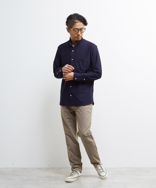 MEN'S MELROSE(メンズメルローズ)の「トリコットサッカーワンピースカラーシャツ(シャツ/ブラウス・メンズ・ネイビー/ホワイト/ブラック・4/2/3)」の20枚目の写真