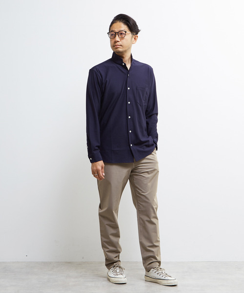 MEN'S MELROSE(メンズメルローズ)の「トリコットサッカーワンピースカラーシャツ(シャツ/ブラウス・メンズ・ネイビー/ホワイト/ブラック・4/2/3)」の21枚目の写真