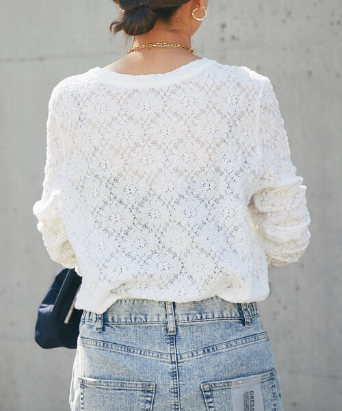 un dix cors（アンディコール）の「フラワーレースカットソー（Tシャツ/カットソー・レディース・ブラック/ホワイト/グリーン系その他2・FREE）」の19枚目の写真