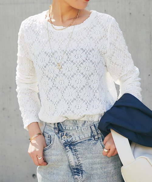 un dix cors（アンディコール）の「フラワーレースカットソー（Tシャツ/カットソー・レディース・ブラック/ホワイト/グリーン系その他2・FREE）」の20枚目の写真