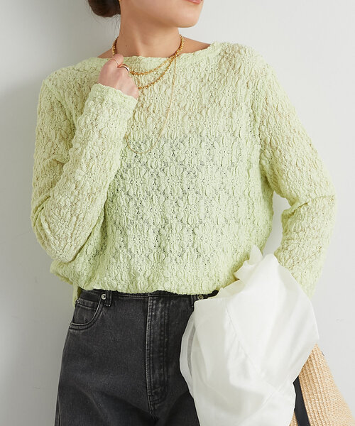 un dix cors（アンディコール）の「フラワーレースカットソー（Tシャツ/カットソー・レディース・ブラック/ホワイト/グリーン系その他2・FREE）」の11枚目の写真