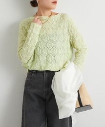 un dix cors | フラワーレースカットソー(Tシャツ/カットソー)