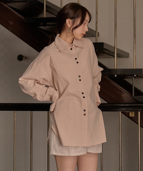 mideal（マイディール）の「design loose shirts / デザインルーズシャツ（シャツ/ブラウス・レディース・アイボリー/ブルー/ピンク・FREE）」の3枚目の写真