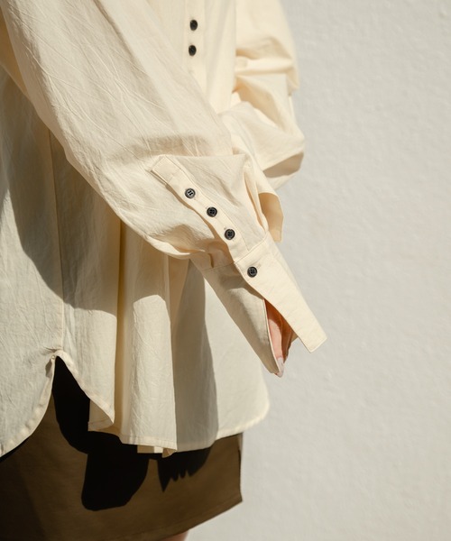 mideal デザインルーズシャツ ブルー design loose shirts / デザインルーズシャツ – favclo.