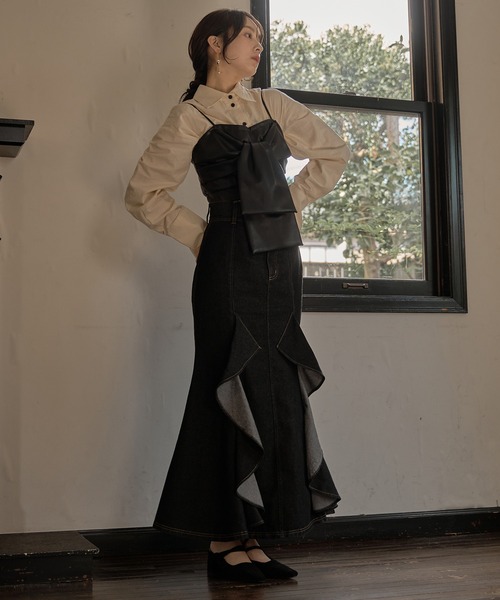 mideal（マイディール）の「design loose shirts / デザインルーズシャツ（シャツ/ブラウス・レディース・アイボリー/ブルー/ピンク・FREE）」の11枚目の写真