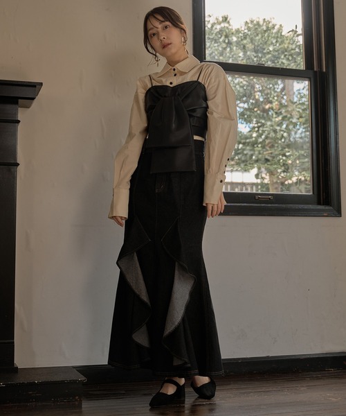 mideal（マイディール）の「design loose shirts / デザインルーズシャツ（シャツ/ブラウス・レディース・アイボリー/ブルー/ピンク・FREE）」の10枚目の写真