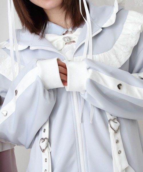 ジャージフリルパーカーワンピース（パーカー）｜DearMyLove（ディア