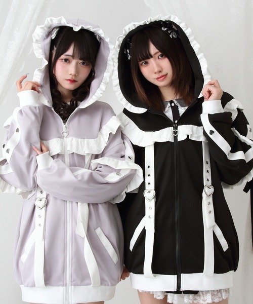 ジャージフリルパーカーワンピース（パーカー）｜DearMyLove