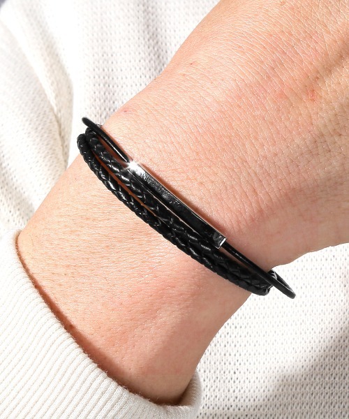 【初売り】 セール】レザー編み込みブレスレット（ブレスレット）｜LUXSTYLE アクセサリー
