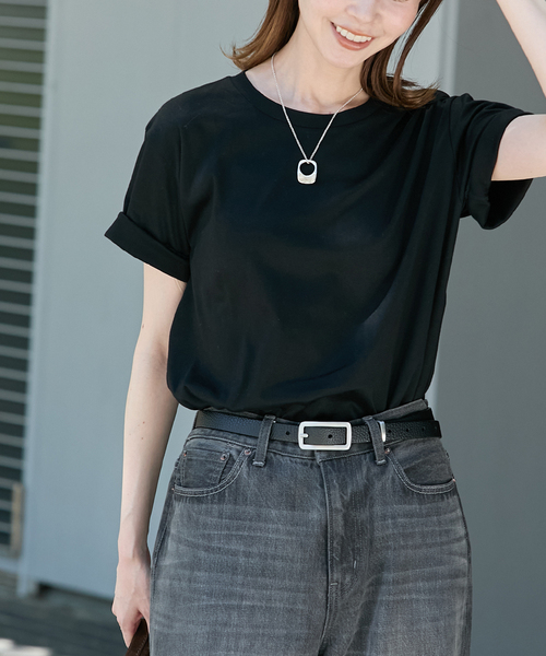 JOURNAL STANDARD(ジャーナルスタンダード)の「汗ジミ防止ナノシアハーフスリーブT(Tシャツ/カットソー・レディース・ホワイト/グレー/ブラック・FREE)」の1枚目の写真