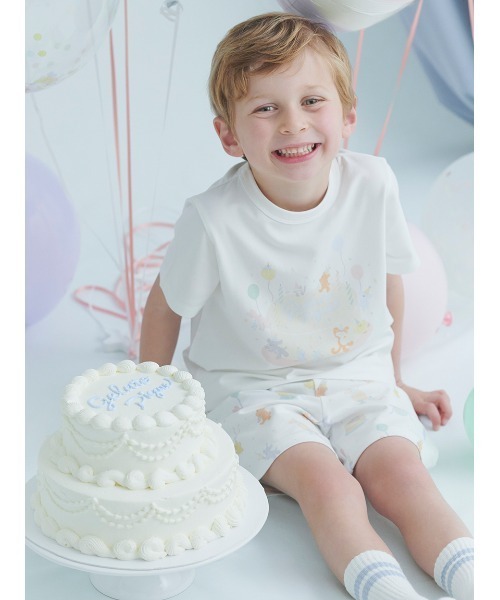 ジェラートピケ BABY チューイーベア柄パフスリーブT ショートパンツ　セット gelato pique（ジェラートピケ）の「【KIDS】チューイーベア柄