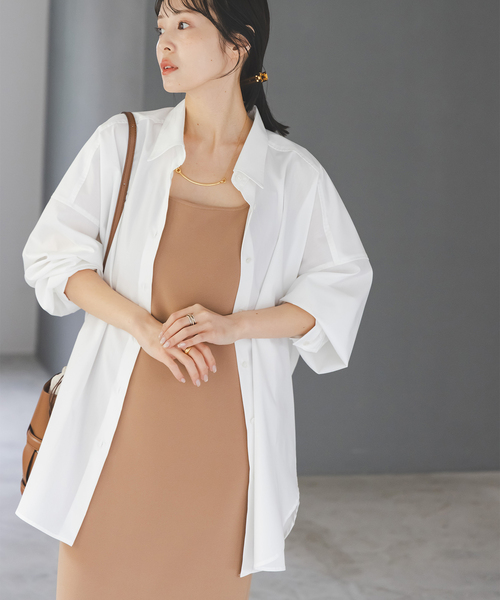新品未使用　NOBLE　イージーケアルーズドレープシャツ　ホワイト NOBLE｜イージーケアルーズドレープシャツ | Rakuten Fashion