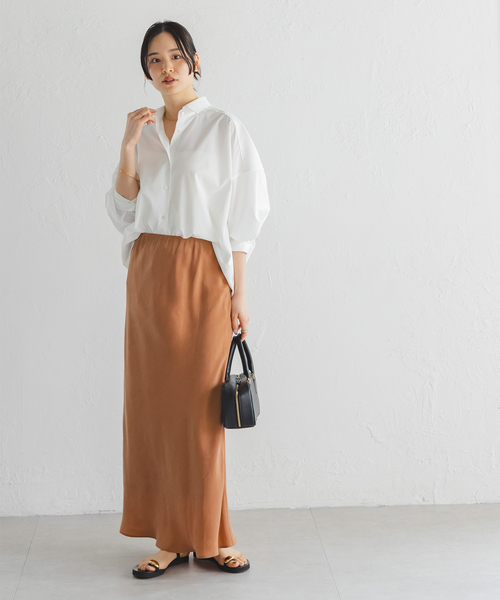 NOBLE　イージーケアルーズドレープシャツ　ピンク ノーブル NOBLE 《追加》イージーケアルーズドレープシャツ
