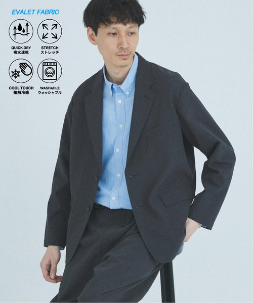 JOURNAL STANDARD(ジャーナルスタンダード)の「EVALET ギンガム フィールド ジャケット / セットアップ対応(テーラードジャケット・メンズ・ライトグレー/ウッド/ネイビー・SMALL/MEDIUM/LARGE)」の1枚目の写真