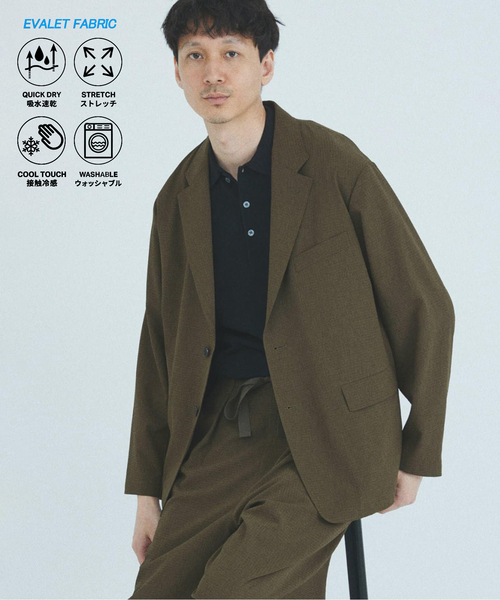 JOURNAL STANDARD(ジャーナルスタンダード)の「EVALET ギンガム フィールド ジャケット / セットアップ対応(テーラードジャケット・メンズ・ライトグレー/ウッド/ネイビー・SMALL/MEDIUM/LARGE)」の2枚目の写真