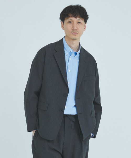 JOURNAL STANDARD(ジャーナルスタンダード)の「EVALET ギンガム フィールド ジャケット / セットアップ対応(テーラードジャケット・メンズ・ライトグレー/ウッド/ネイビー・SMALL/MEDIUM/LARGE)」の7枚目の写真