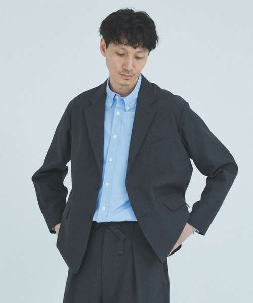 JOURNAL STANDARD(ジャーナルスタンダード)の「EVALET ギンガム フィールド ジャケット / セットアップ対応(テーラードジャケット・メンズ・ライトグレー/ウッド/ネイビー・SMALL/MEDIUM/LARGE)」の8枚目の写真