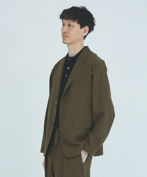 JOURNAL STANDARD(ジャーナルスタンダード)の「EVALET ギンガム フィールド ジャケット / セットアップ対応(テーラードジャケット・メンズ・ライトグレー/ウッド/ネイビー・SMALL/MEDIUM/LARGE)」の20枚目の写真