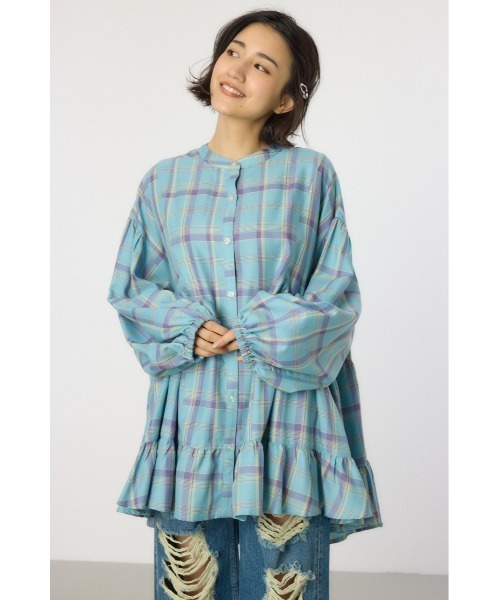 RODEO CROWNS WIDE BOWL(ロデオクラウンズワイドボウル)の「マルチチェックティアードチュニック(チュニック・レディース・グリーン系その他/ブルー系その他/イエロー系その他/ブラック系その他・FREE)」の5枚目の写真
