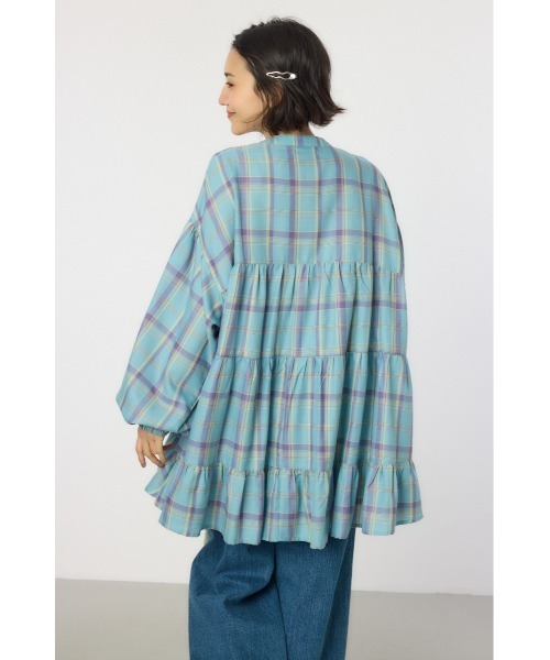 RODEO CROWNS WIDE BOWL(ロデオクラウンズワイドボウル)の「マルチチェックティアードチュニック(チュニック・レディース・グリーン系その他/ブルー系その他/イエロー系その他/ブラック系その他・FREE)」の7枚目の写真