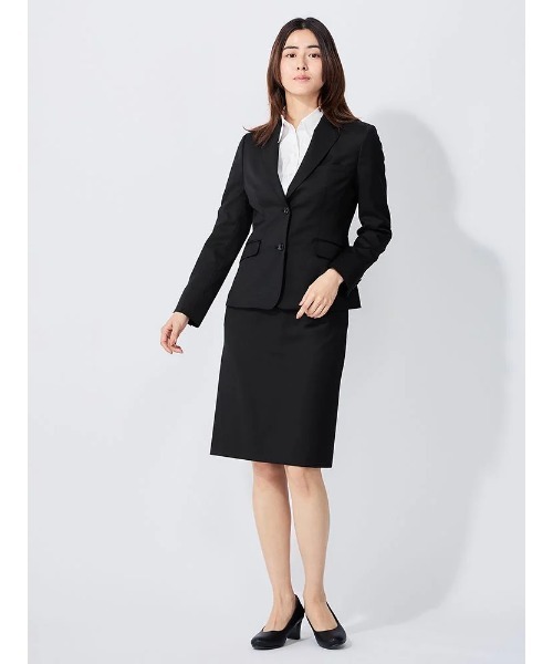 Perfect Suit FActory（パーフェクトスーツファクトリー）の「インポート【REDA】リクルートスーツ　テーラードジャケット　無地　ブラック（スーツジャケット・レディース・ブラック・13号/11号/7号/9号）」の4枚目の写真