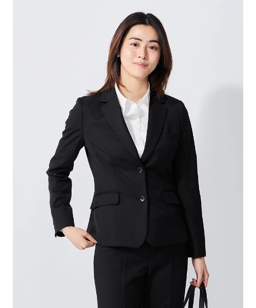 Perfect Suit FActory（パーフェクトスーツファクトリー）の「インポート【REDA】リクルートスーツ　テーラードジャケット　無地　ブラック（スーツジャケット・レディース・ブラック・13号/11号/7号/9号）」の5枚目の写真