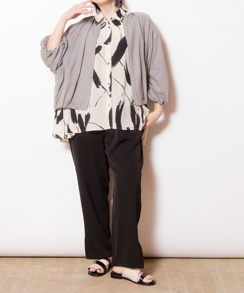 OSMOSIS(オズモーシス)の「サイドプリーツプリントブラウス(シャツ/ブラウス・レディース・アイボリー/ライトグリーン/ベージュ・ONE SIZE)」の22枚目の写真