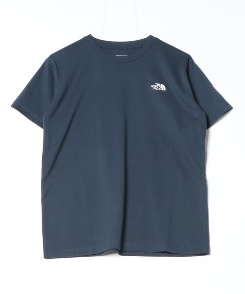 THE NORTH FACE(ザノースフェイス)の「ザ ノース フェイス THE NORTH FACE S/S Bandana Square Logo Tee_ショートスリーブバンダナスクエアロゴティー(Tシャツ/カットソー・レディース・ピンク/ブラック/ネイビー/ホワイト×ネイビー・M/L/XL/S)」の1枚目の写真