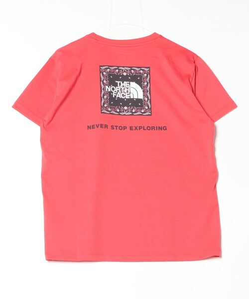 THE NORTH FACE(ザノースフェイス)の「ザ ノース フェイス THE NORTH FACE S/S Bandana Square Logo Tee_ショートスリーブバンダナスクエアロゴティー(Tシャツ/カットソー・レディース・ピンク/ブラック/ネイビー/ホワイト×ネイビー・M/L/XL/S)」の7枚目の写真