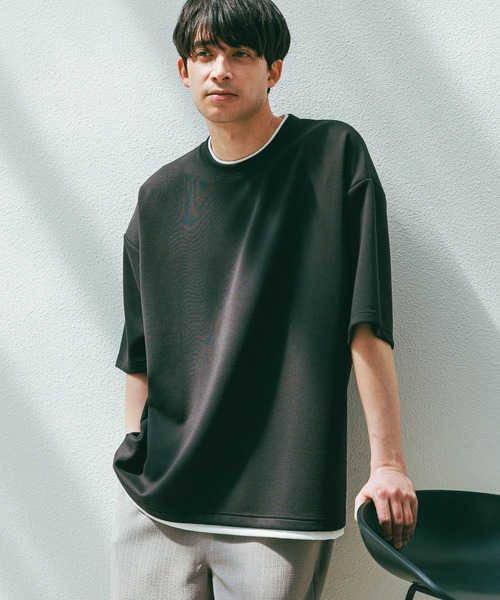 LAKOLE（ラコレ）の「ダンボールレイヤー半袖T / 323570（Tシャツ/カットソー・メンズ・ブラック/ブルー/サンドグレー/ライトグレー・MEDIUM/LARGE/X-LARGE）」の2枚目の写真
