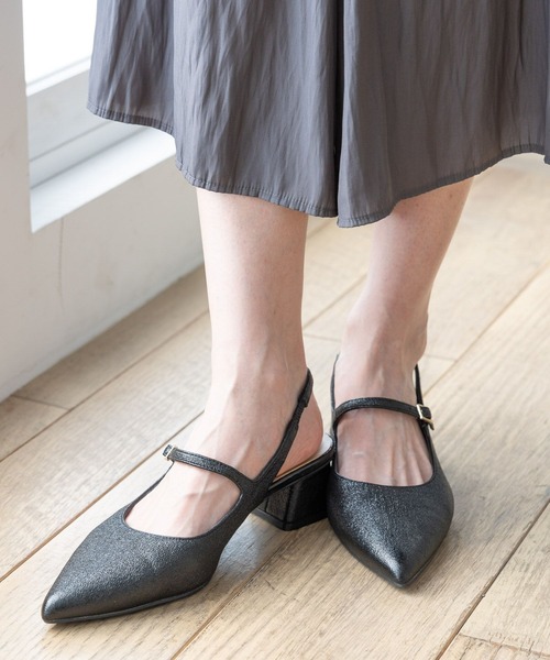 GLOBAL WORK（グローバルワーク）の「らくっションスリングバックサンダル/310104（サンダル・レディース・ブラック/アイボリー/シルバー/ブラック系その他・MEDIUM/LARGE）」の4枚目の写真