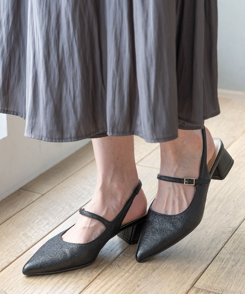 GLOBAL WORK（グローバルワーク）の「らくっションスリングバックサンダル/310104（サンダル・レディース・ブラック/アイボリー/シルバー/ブラック系その他・MEDIUM/LARGE）」の7枚目の写真