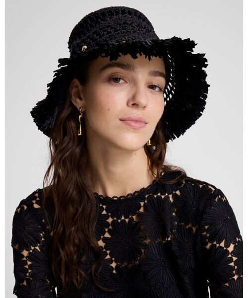kate spade new york（ケイトスペード ニューヨーク）の「フリンジ スペード クロシェ（ハット・レディース・ブラック・ONE）」の2枚目の写真
