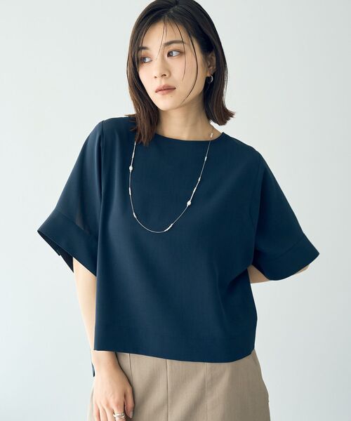 YECCA VECCA（イェッカヴェッカ）の「ドルマンブラウス（シャツ/ブラウス・レディース・ライトベージュ/サックスブルー/ネイビー・FREE）」の3枚目の写真