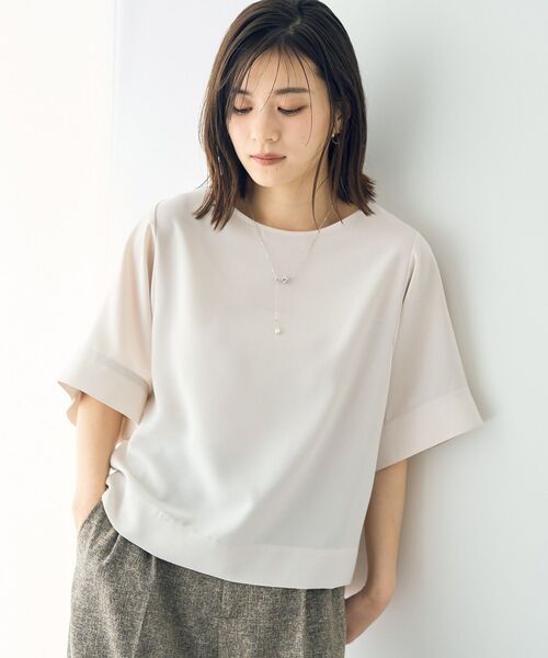 YECCA VECCA（イェッカヴェッカ）の「ドルマンブラウス（シャツ/ブラウス・レディース・ライトベージュ/サックスブルー/ネイビー・FREE）」の4枚目の写真