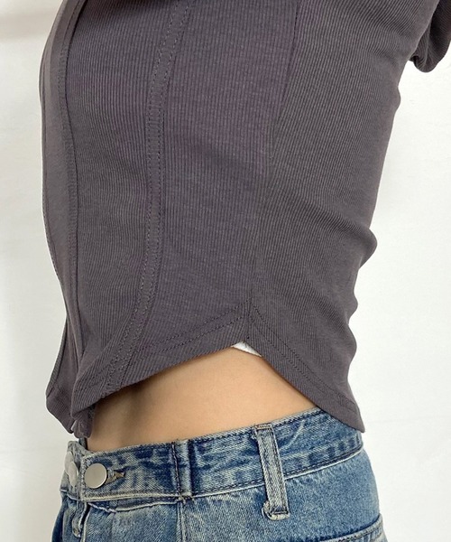 non-hedge(ノンヘッジ)の「切替ジップショート丈パーカー(パーカー・レディース・チャコールグレー/グレー/オフホワイト・FREE)」の15枚目の写真