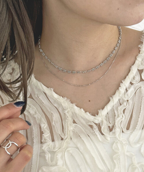 Thevon（ゼボン）の「【heilly/ヘイリー】コツブチェーンSETネックレス（ネックレス・レディース・シルバー/ゴールド/ライトグレー・FREE）」の2枚目の写真