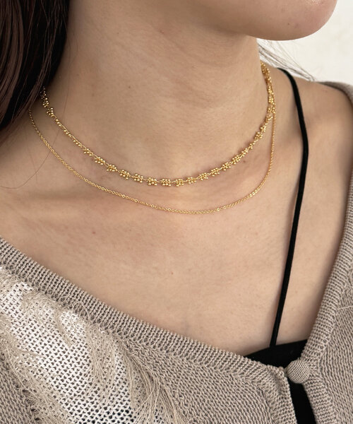 Thevon（ゼボン）の「【heilly/ヘイリー】コツブチェーンSETネックレス（ネックレス・レディース・シルバー/ゴールド/ライトグレー・FREE）」の3枚目の写真