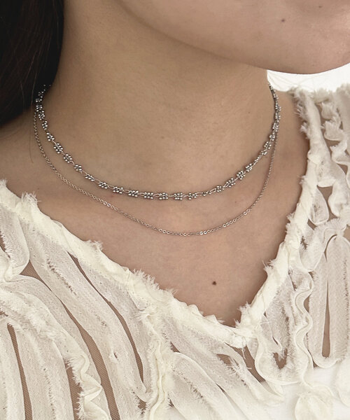 Thevon（ゼボン）の「【heilly/ヘイリー】コツブチェーンSETネックレス（ネックレス・レディース・シルバー/ゴールド/ライトグレー・FREE）」の8枚目の写真