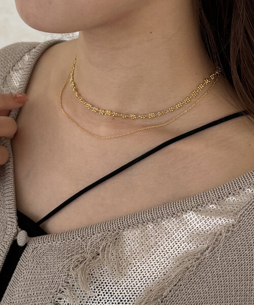 Thevon（ゼボン）の「【heilly/ヘイリー】コツブチェーンSETネックレス（ネックレス・レディース・シルバー/ゴールド/ライトグレー・FREE）」の5枚目の写真