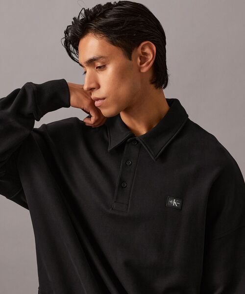 Calvin Klein(カルバン・クライン)の「リラックスラグビー スウェットシャツ(スウェット・メンズ・ライトベージュ/ブラック・S/M/L/XL)」の3枚目の写真