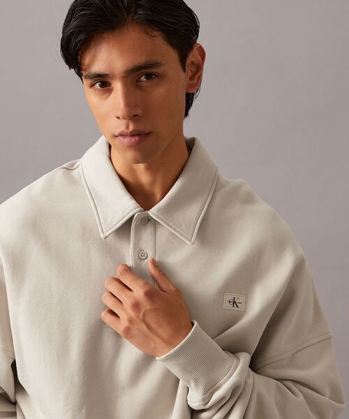 Calvin Klein(カルバン・クライン)の「リラックスラグビー スウェットシャツ(スウェット・メンズ・ライトベージュ/ブラック・S/M/L/XL)」の5枚目の写真