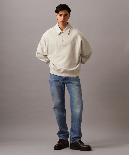 Calvin Klein(カルバン・クライン)の「リラックスラグビー スウェットシャツ(スウェット・メンズ・ライトベージュ/ブラック・S/M/L/XL)」の6枚目の写真