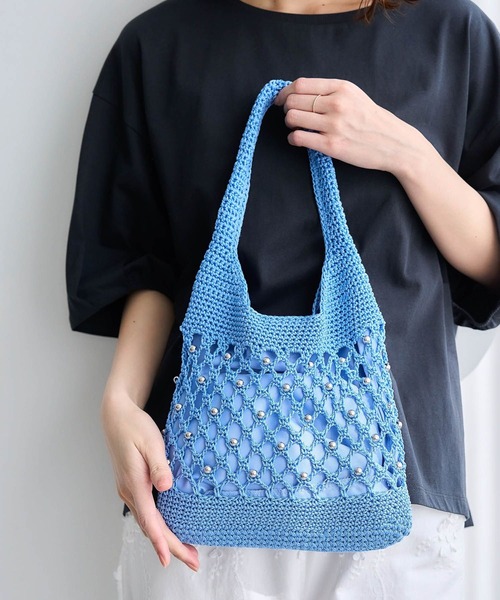 studio CLIP（スタディオクリップ）の「マクラメビーズトートバッグ（トートバッグ・レディース・ブルー/ブラック/ベージュ・FREE）」の18枚目の写真